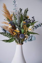 Amber and Blue Dried Floral Arrangement
