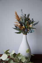 Amber and Blue Dried Floral Arrangement